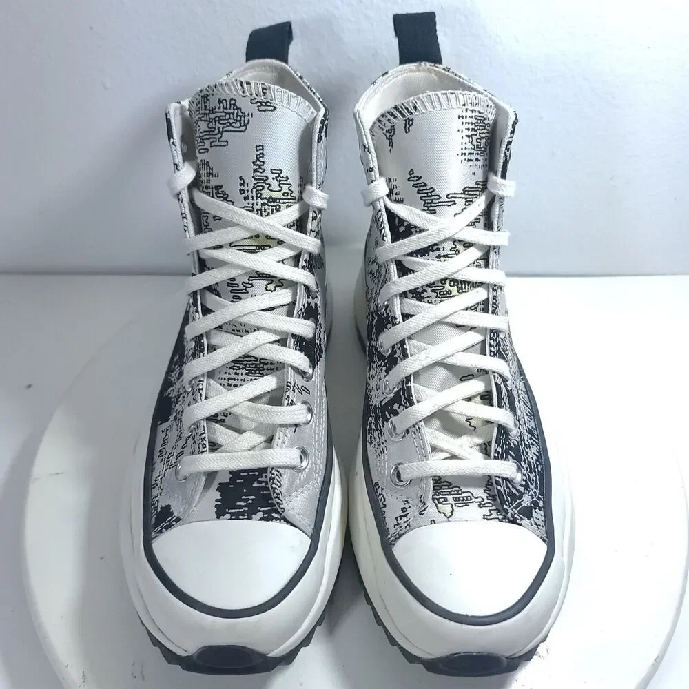 ConverseRun Star Shoes Star Hike Hi Floral Platform Saturn Gold/black Women 8
